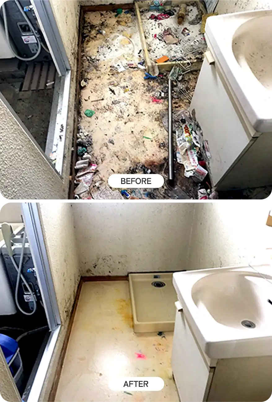 愛知県一宮市のゴミ屋敷ハウスクリーニングのビフォーアフター